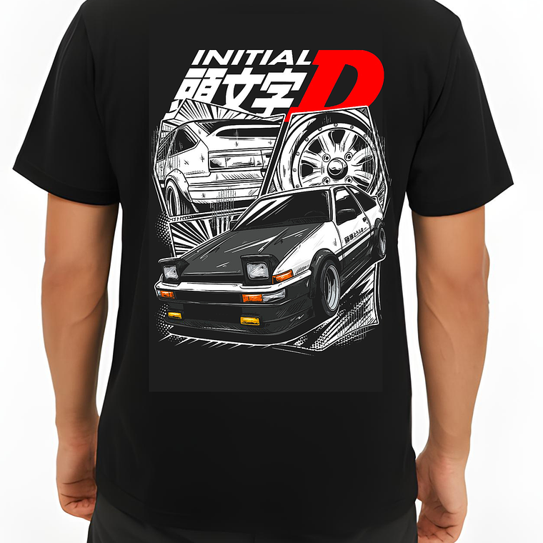 POLERA INITIAL D NEGRO - CLASSIC UNISEX 4