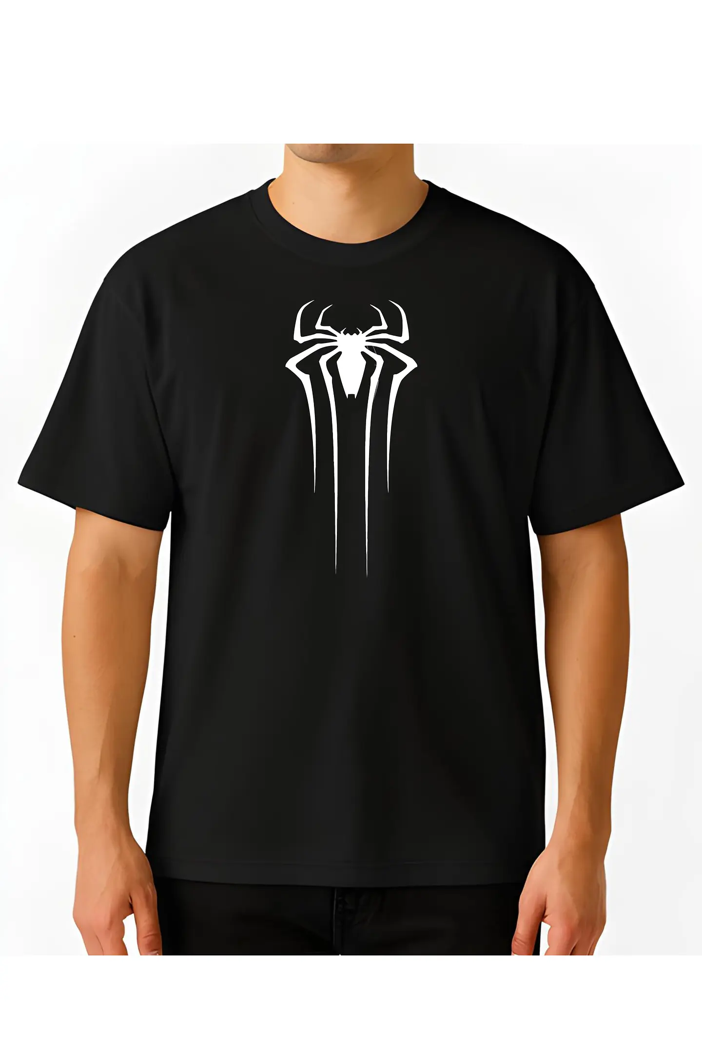 POLERA SPIDER ESTAMPADO BLANCO/NEGRO - CLASSIC UNISEX 3
