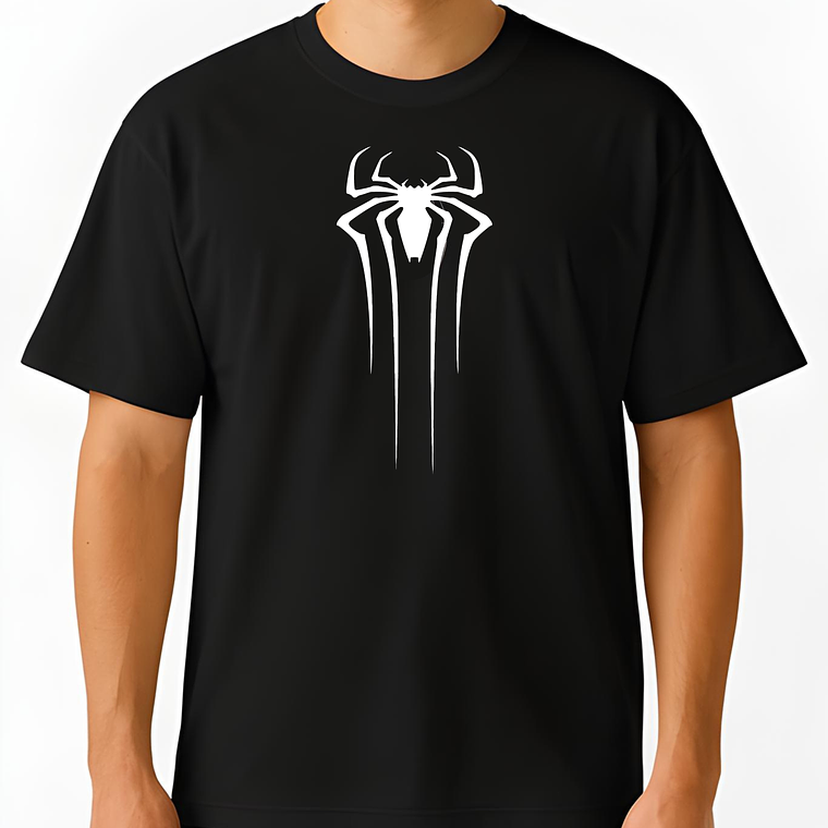POLERA SPIDER ESTAMPADO BLANCO/NEGRO - CLASSIC UNISEX 3