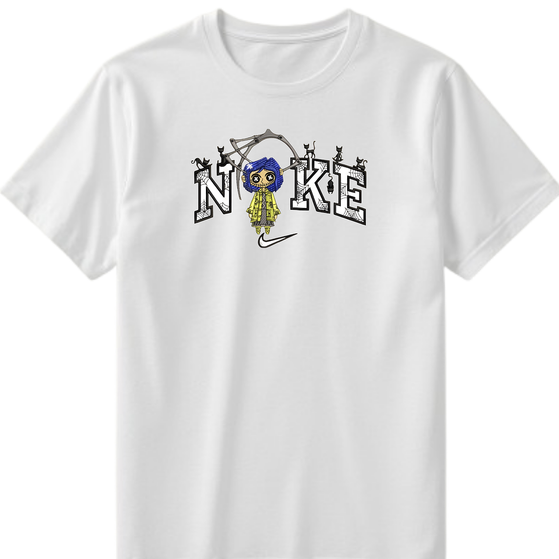 POLERA CORA BORDADO BLANCO/NEGRO - CLASSIC UNISEX 1