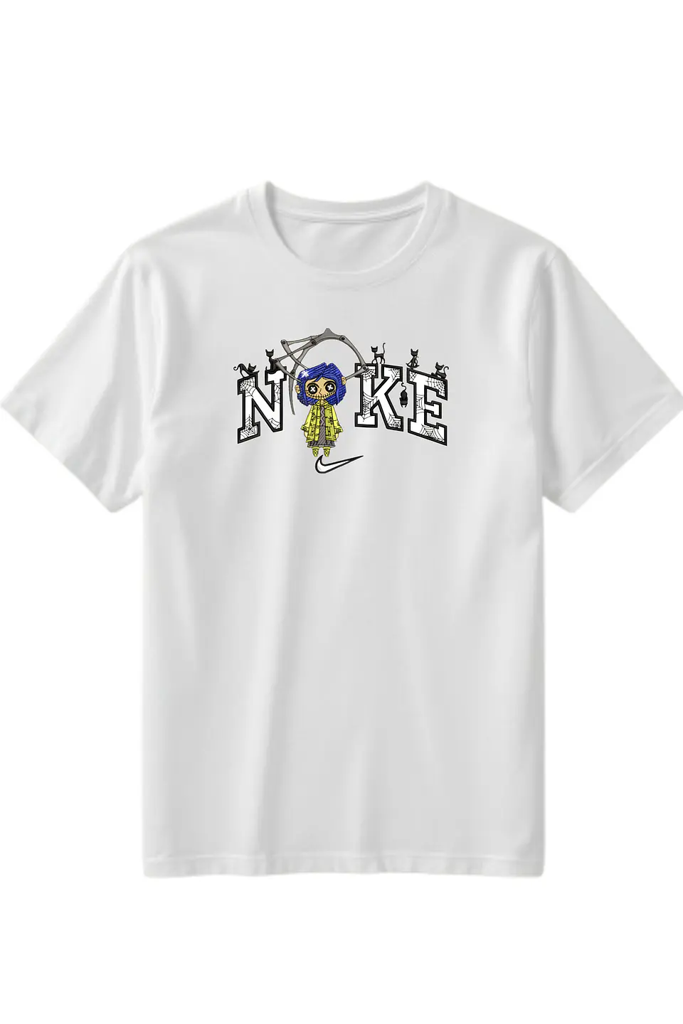 POLERA CORA BORDADO BLANCO/NEGRO - CLASSIC UNISEX 1