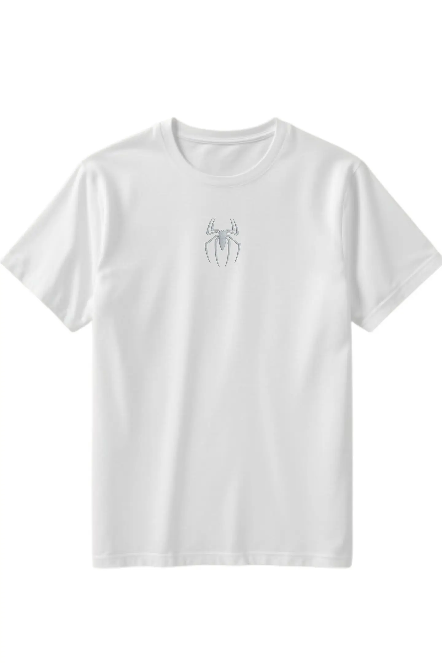POLERA CLASSIC SPIDER BORDADA HEAVY COTTON 280 - BLANCA MVBORDART 1