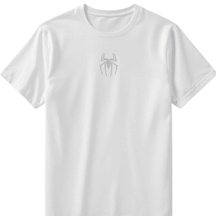 POLERA CLASSIC SPIDER BORDADA HEAVY COTTON 280 - BLANCA MVBORDART