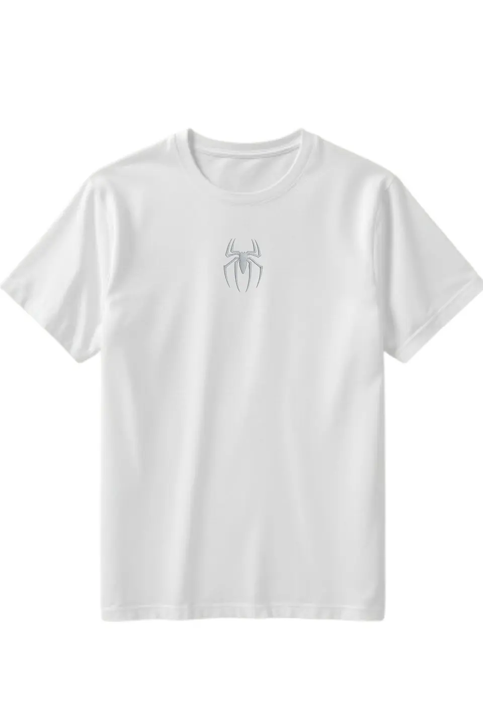 POLERA CLASSIC SPIDER BORDADA HEAVY COTTON 280 - BLANCA MVBORDART 1
