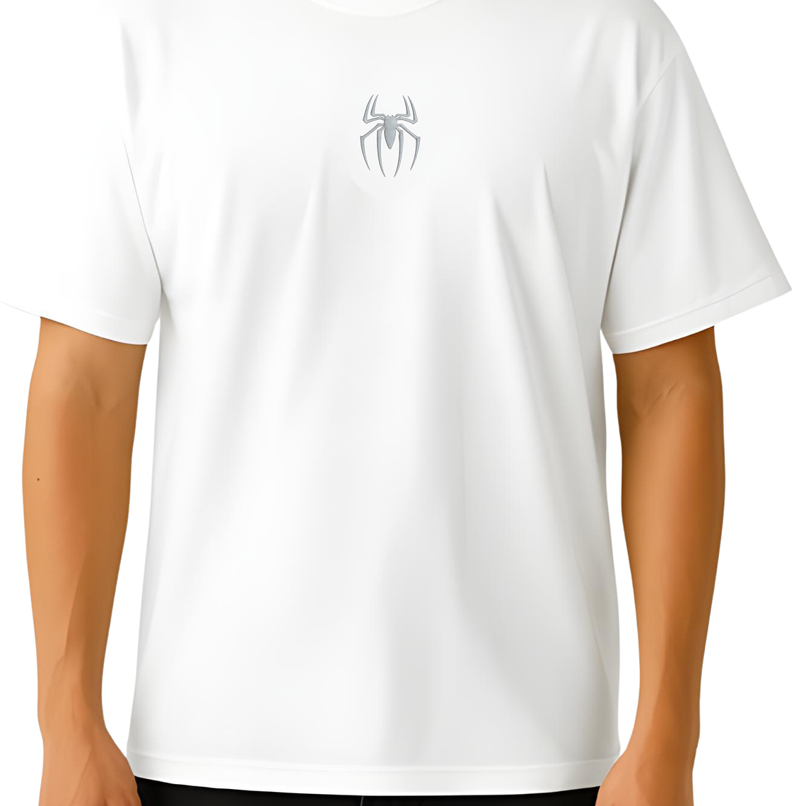 POLERA CLASSIC SPIDER BORDADA HEAVY COTTON 280 - BLANCA MVBORDART 2