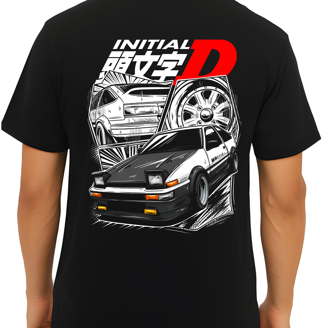 POLERA INITIAL D NEGRO - CLASSIC UNISEX 4