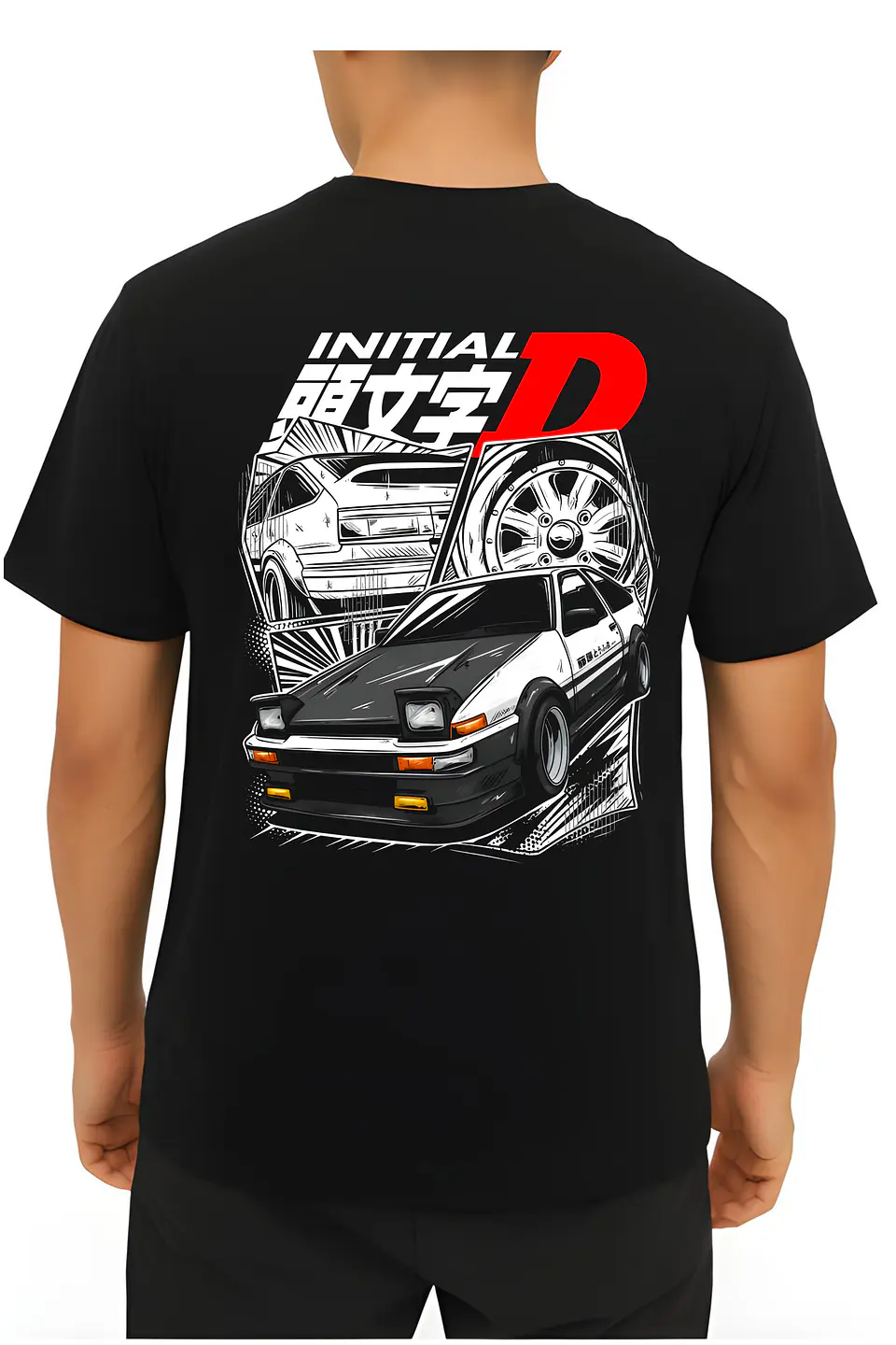 POLERA INITIAL D NEGRO - CLASSIC UNISEX 4
