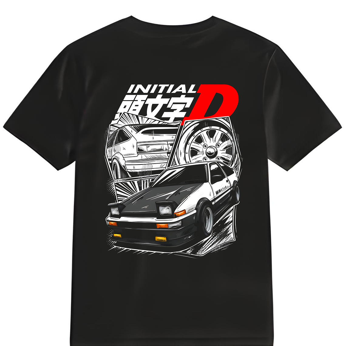 POLERA INITIAL D NEGRO - CLASSIC UNISEX 1