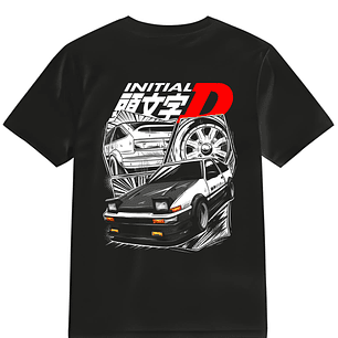 POLERA INITIAL D NEGRO - CLASSIC UNISEX