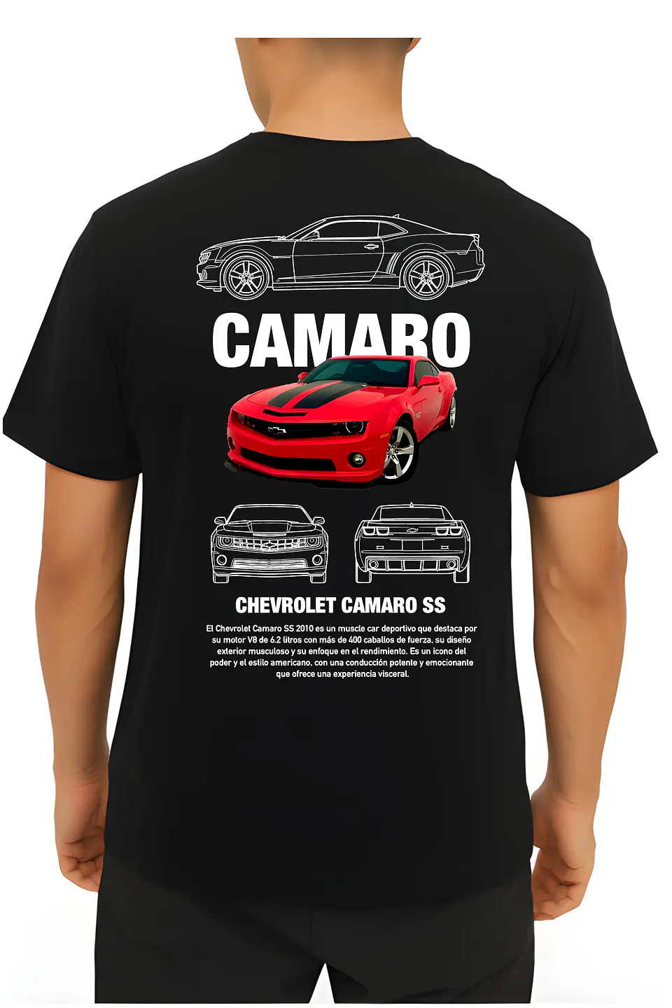 POLERA CAMARO NEGRO - CLASSIC UNISEX 3