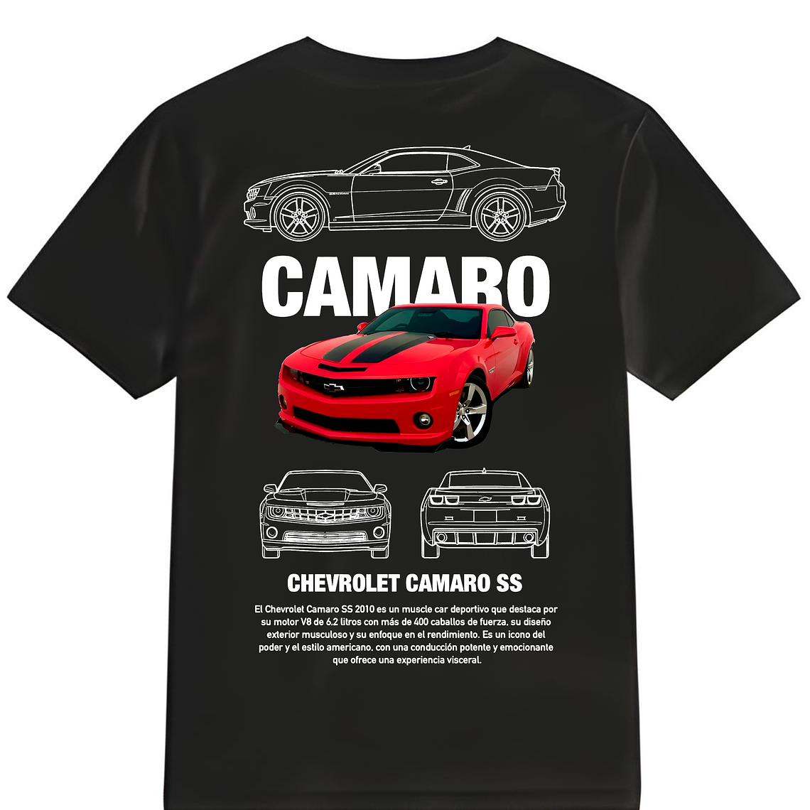 POLERA CAMARO NEGRO - CLASSIC UNISEX 1