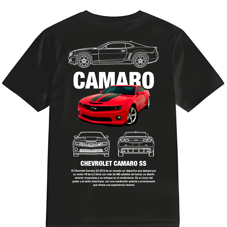 POLERA CAMARO NEGRO - CLASSIC UNISEX 1
