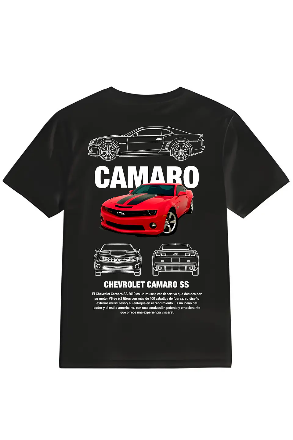POLERA CAMARO NEGRO - CLASSIC UNISEX 1