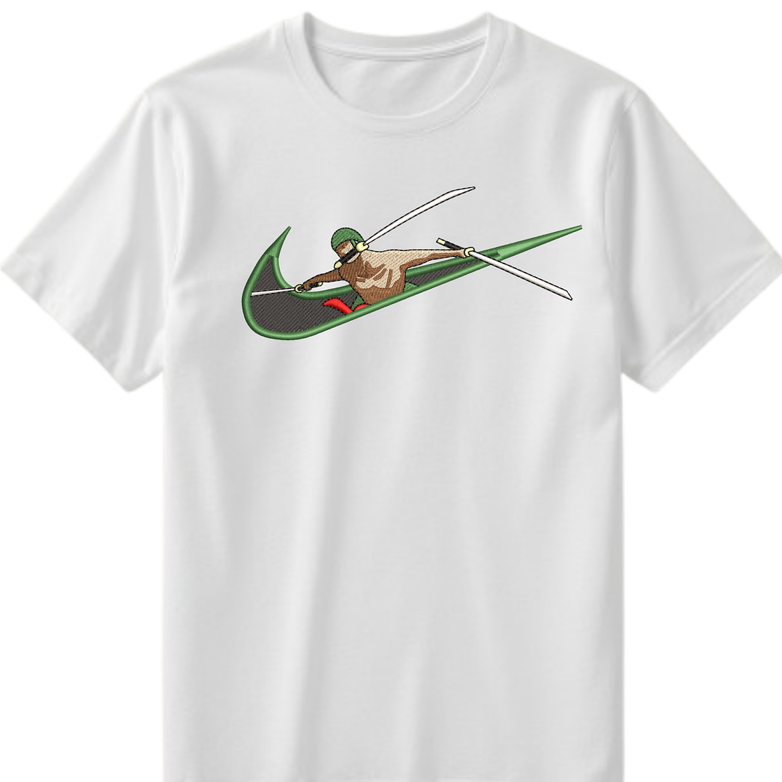 POLERA ZORO NEGRA - BLANCO CLASSIC UNISEX BORDADO 2