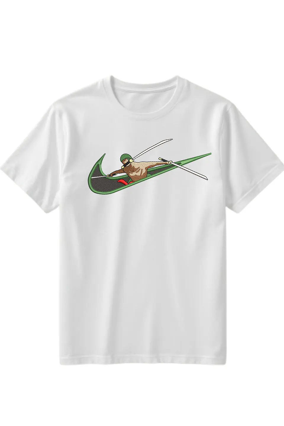 POLERA ZORO NEGRA - BLANCO CLASSIC UNISEX BORDADO 2