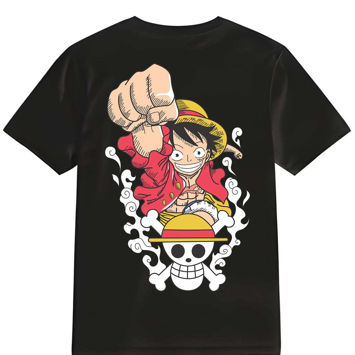 POLERA LUFFY NEGRO - BLANCO CLASSIC UNISEX 1