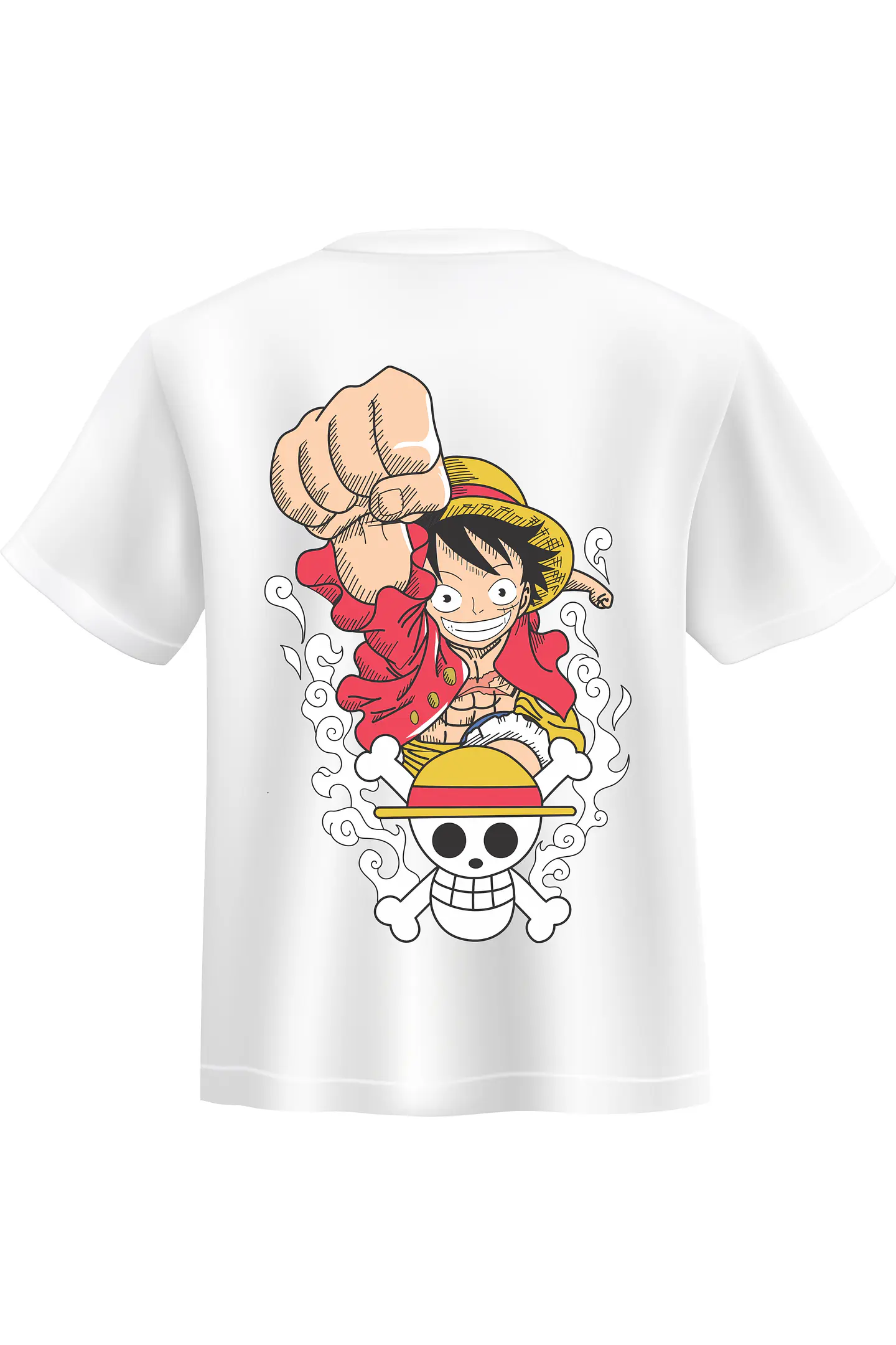POLERA LUFFY NEGRO - BLANCO CLASSIC UNISEX 2