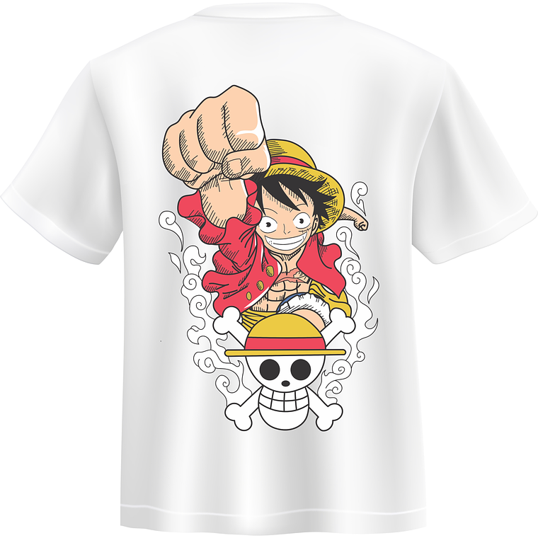 POLERA LUFFY NEGRO - BLANCO CLASSIC UNISEX 2