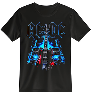 POLERA AC/DC NEGRO - CLASSIC UNISEX