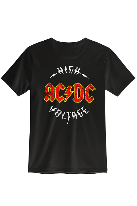 POLERA AC/DC NEGRO - CLASSIC UNISEX
