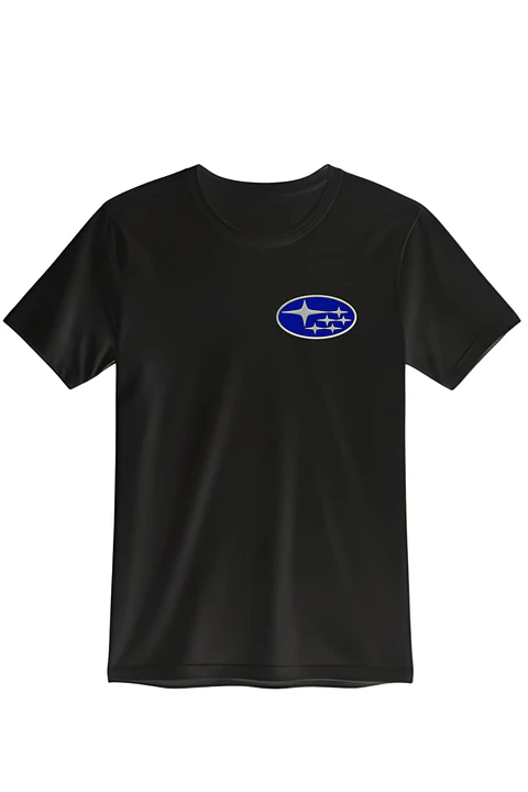 POLERA SUBARU NEGRO - BLANCO BORDADO CLASSIC UNISEX