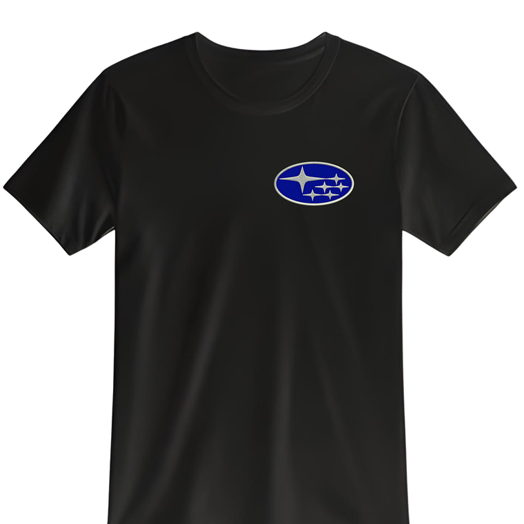 POLERA SUBARU NEGRO - BLANCO BORDADO CLASSIC UNISEX 1