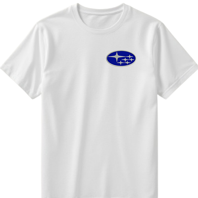 POLERA SUBARU NEGRO - BLANCO BORDADO CLASSIC UNISEX 2
