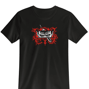 POLERA BORDADO BERSERK NEGRO - BLANCO CLASSIC UNISEX