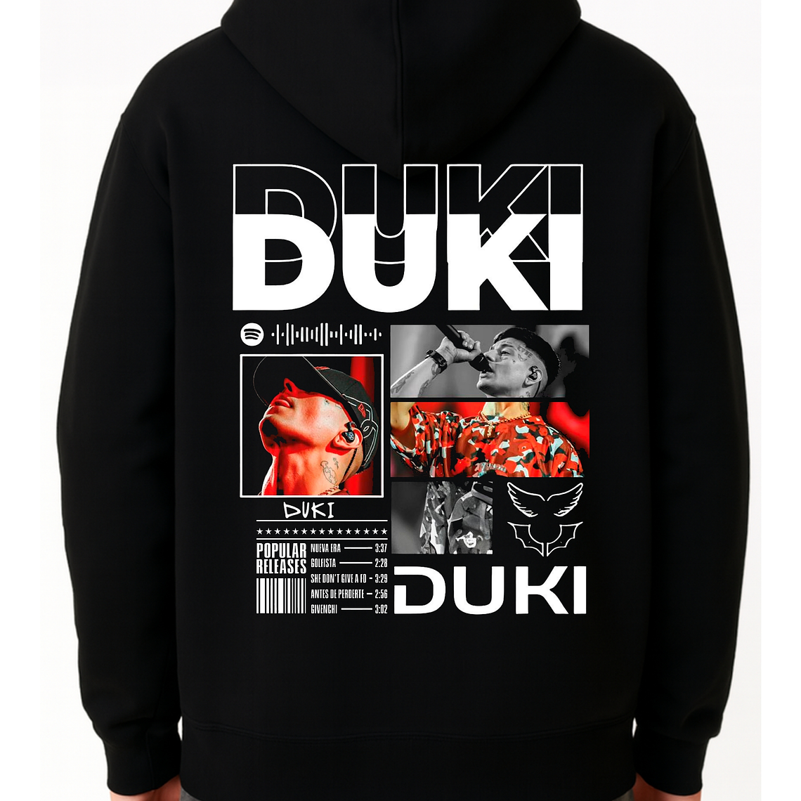 POLERÓN DUKI ESTAMPADO - NEGRO 4