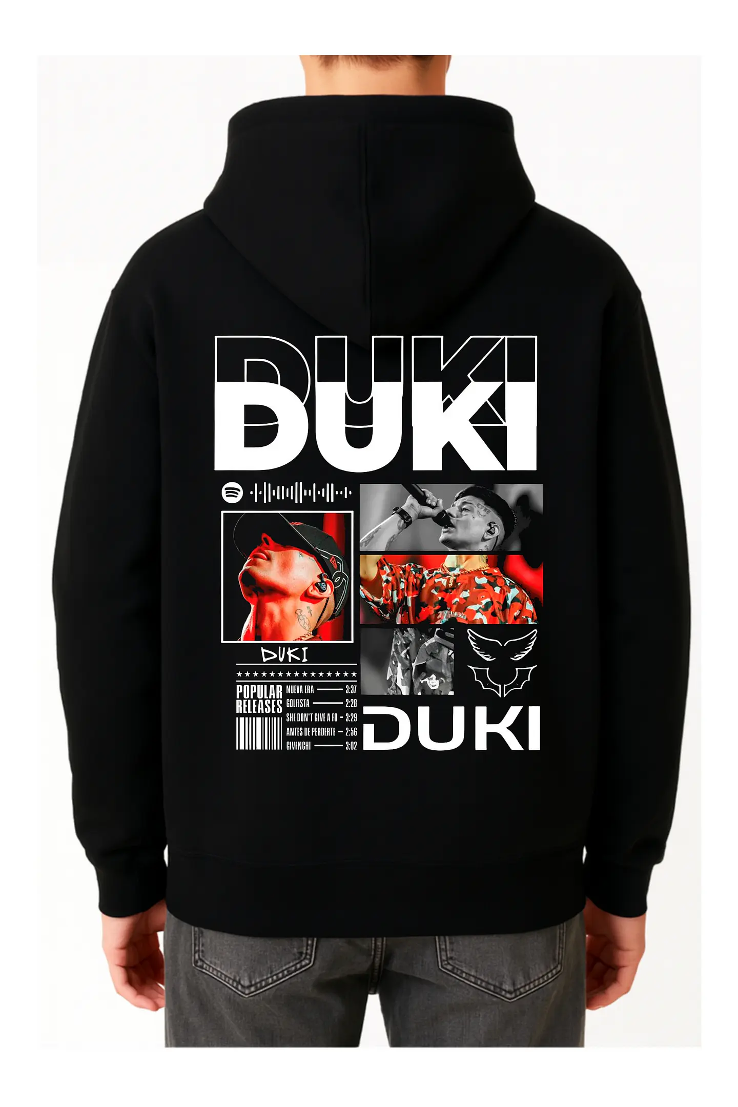 POLERÓN DUKI ESTAMPADO - NEGRO 4