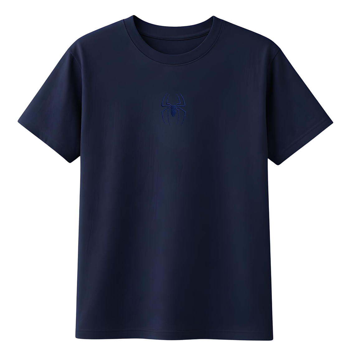 POLERA CLASSIC SPIDER BORDADA HEAVY COTTON 280 - AZUL MARINO MVBORDART 1