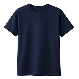 POLERA CLASSIC SPIDER BORDADA HEAVY COTTON 280 - AZUL MARINO MVBORDART
