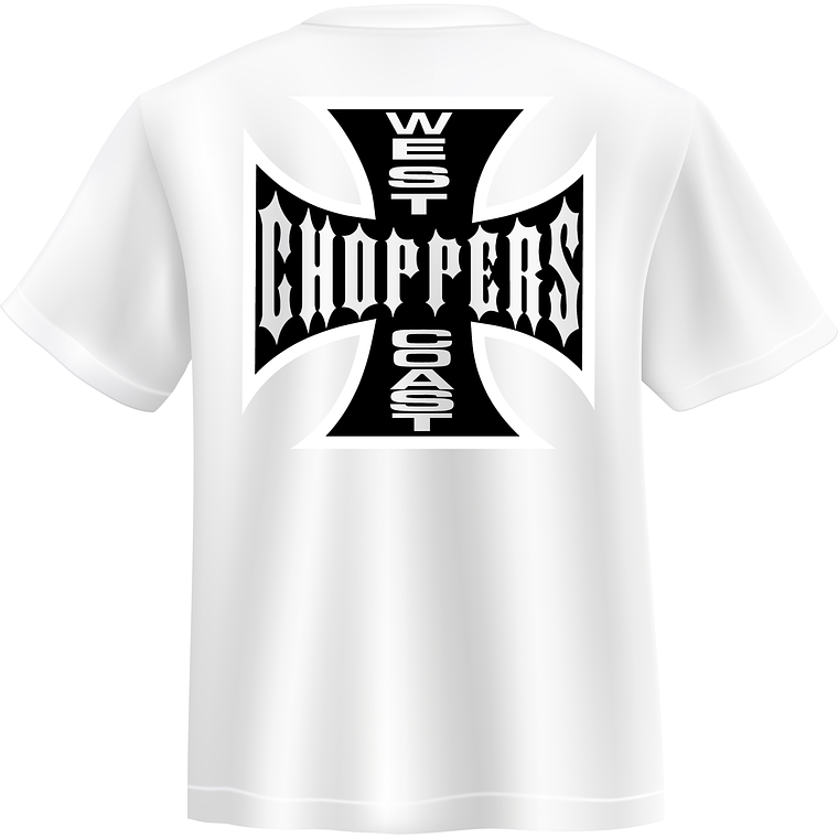 POLERA PAUL WALKER - WEST COAST CHOPPERS NEGRO - BLANCO CLASSIC UNISEX 2