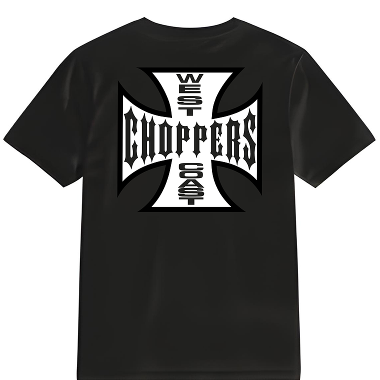 POLERA PAUL WALKER - WEST COAST CHOPPERS NEGRO - BLANCO CLASSIC UNISEX 1