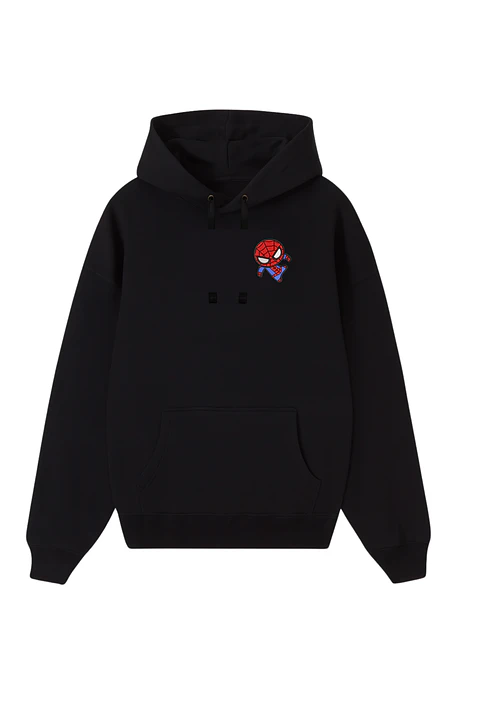 POLERÓN BORDADO SPIDERM BÁSICO - NEGRO