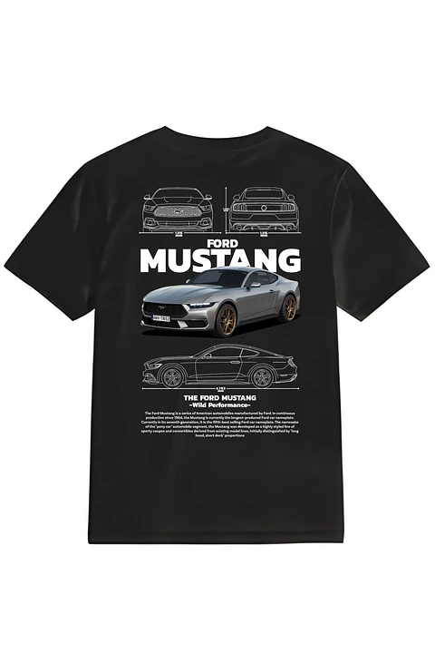 POLERA MUSTANG NEGRO - BLANCO CLASSIC UNISEX