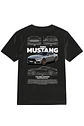 POLERA MUSTANG NEGRO - BLANCO CLASSIC UNISEX - Miniatura 1