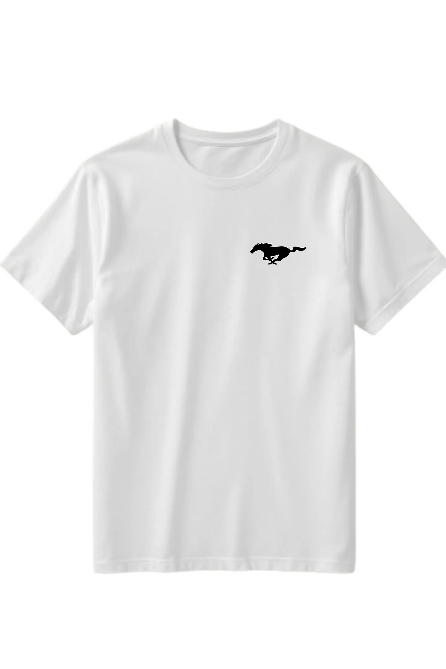 POLERA MUSTANG NEGRO - BLANCO CLASSIC UNISEX 4