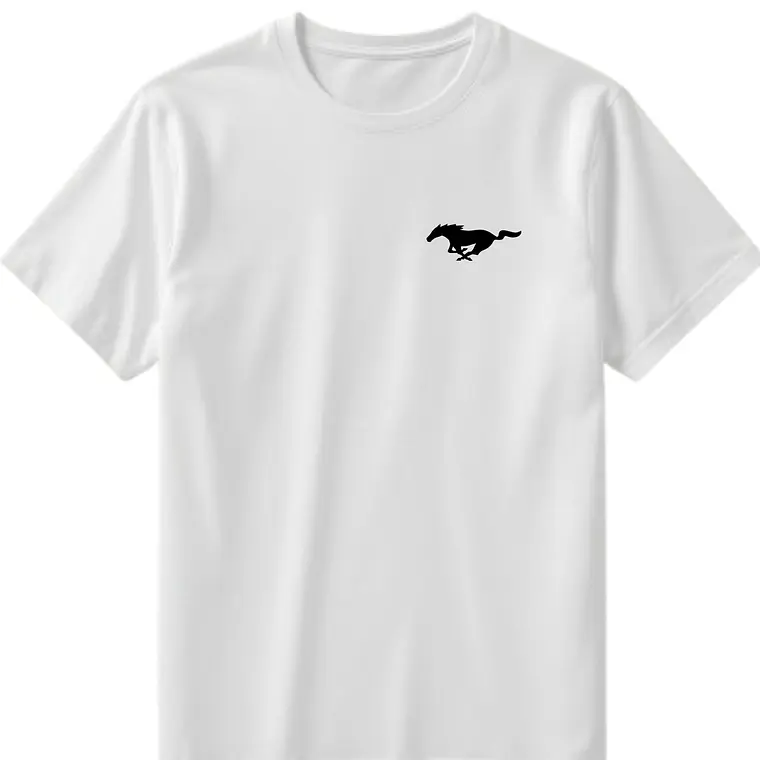 POLERA MUSTANG NEGRO - BLANCO CLASSIC UNISEX 4