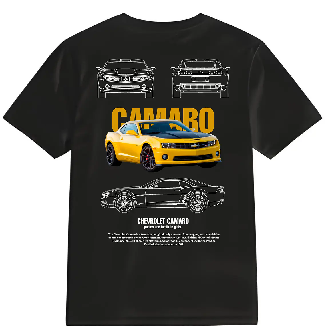 POLERA CAR AMARILLO NEGRO - BLANCO CLASSIC UNISEX 1