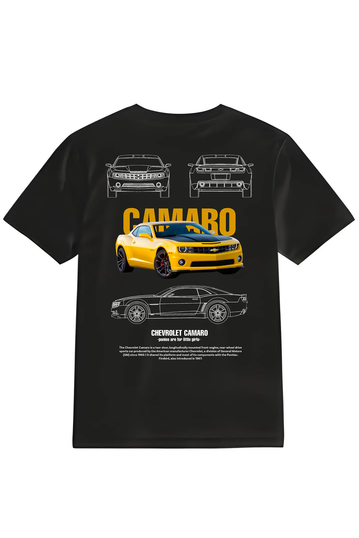 POLERA CAR AMARILLO NEGRO - BLANCO CLASSIC UNISEX 1