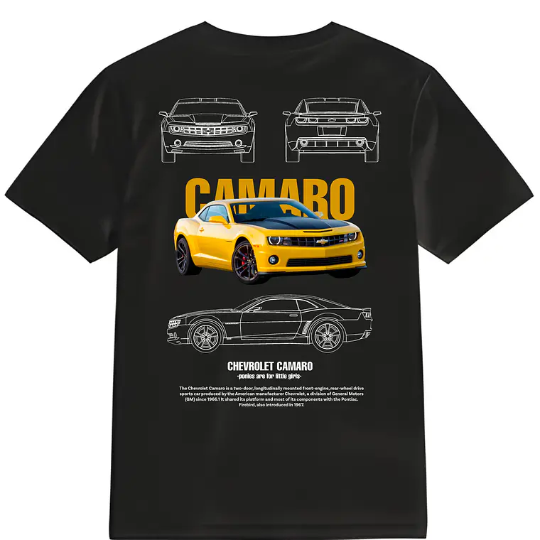 POLERA CAR AMARILLO NEGRO - BLANCO CLASSIC UNISEX 1