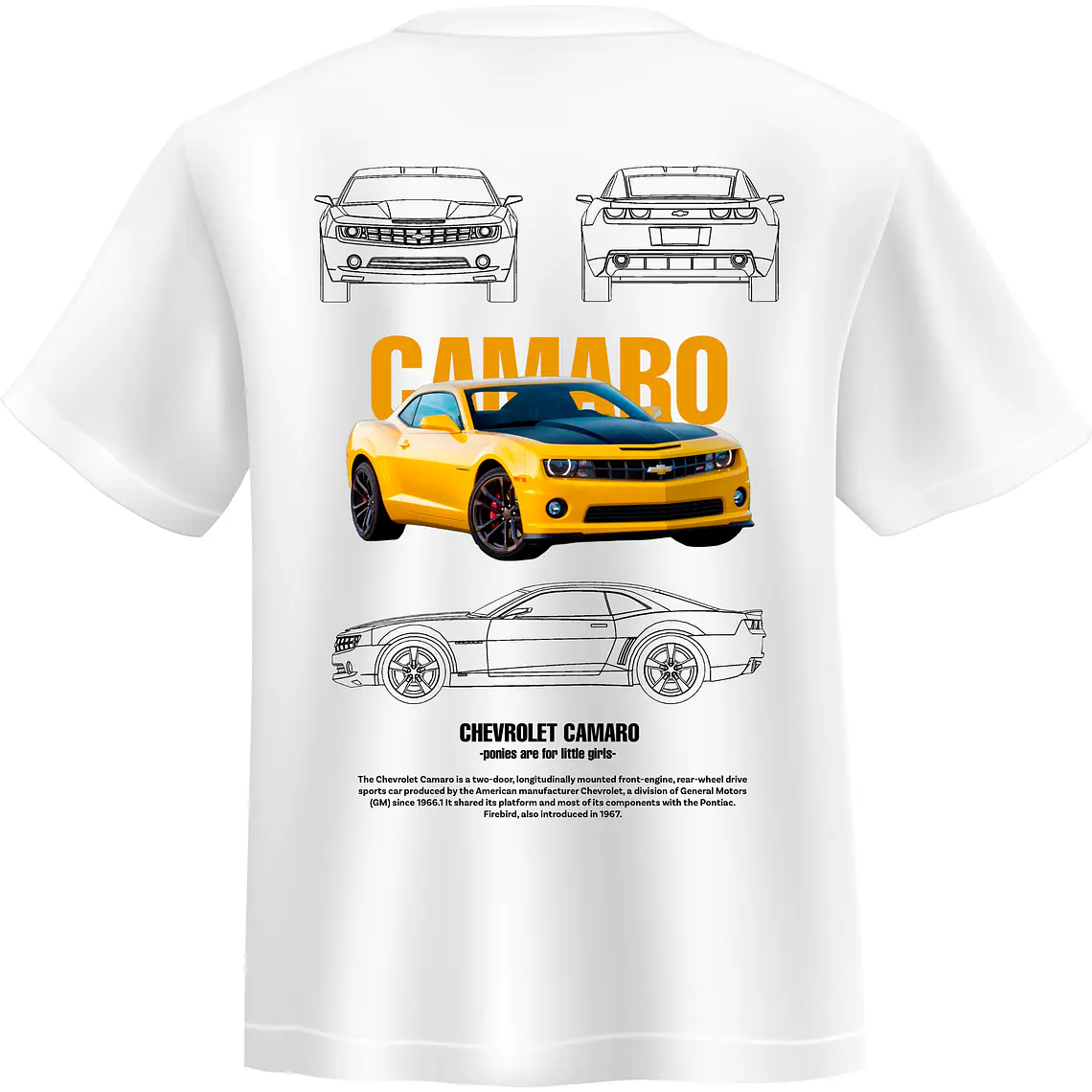 POLERA CAR AMARILLO NEGRO - BLANCO CLASSIC UNISEX 3