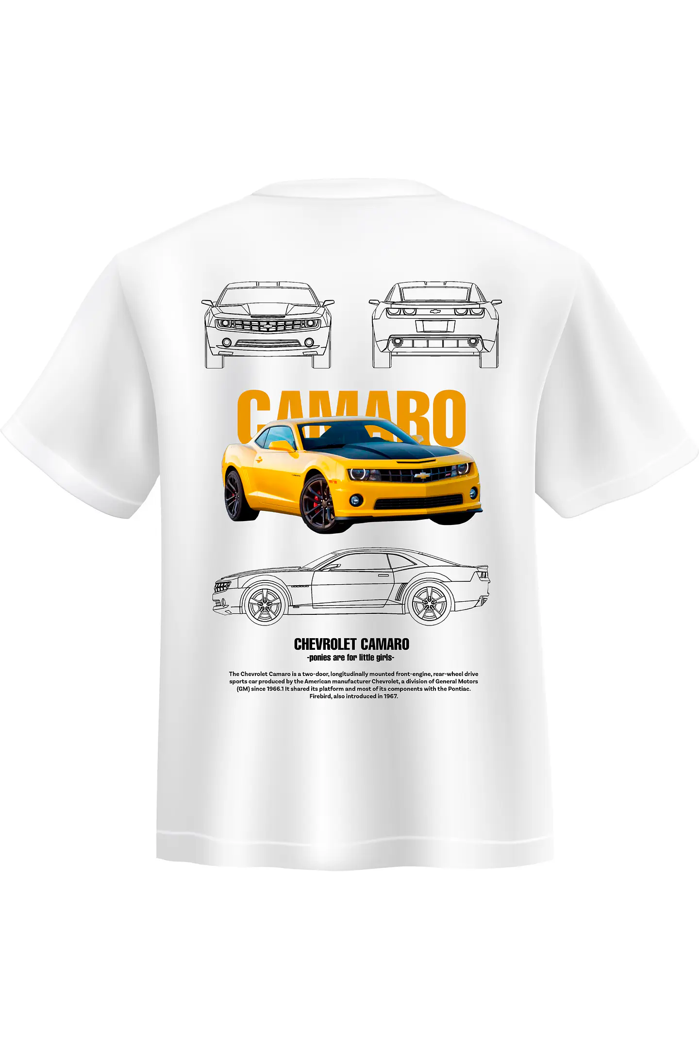 POLERA CAR AMARILLO NEGRO - BLANCO CLASSIC UNISEX 3
