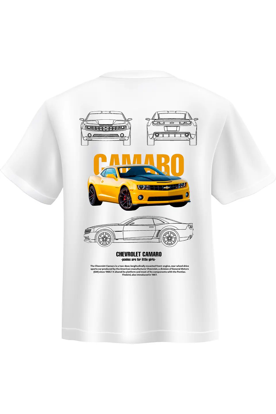 POLERA CAR AMARILLO NEGRO - BLANCO CLASSIC UNISEX 3