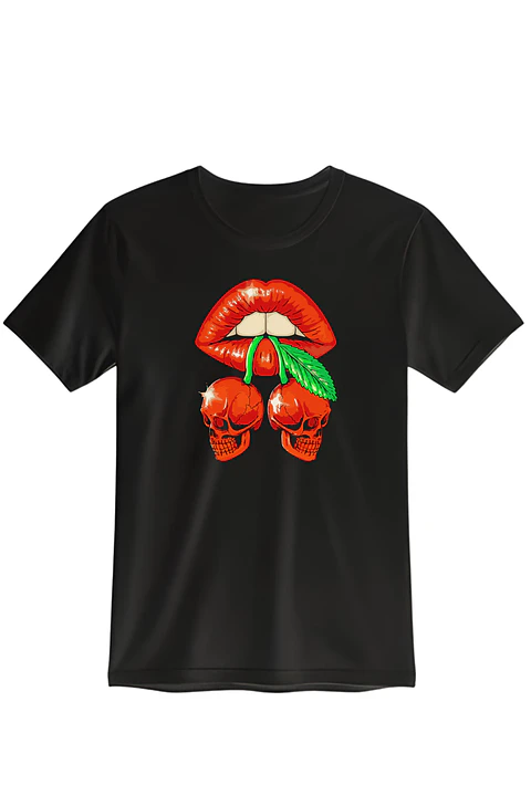 POLERA LABIOS - NEGRO UNISEX