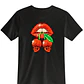 POLERA LABIOS - NEGRO UNISEX - Miniatura 1