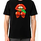 POLERA LABIOS - NEGRO UNISEX - Miniatura 2