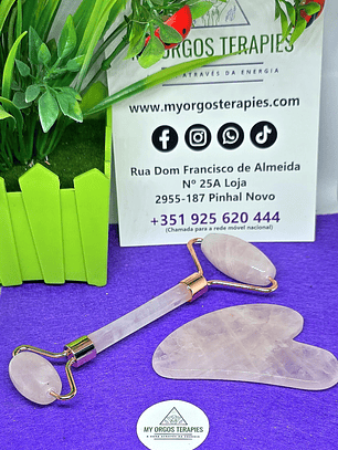 Conjunto Skin Roller Face + Placa Gua Sha
