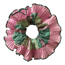 Diosa Scrunchie XL Gabriella Cuadrille Rosado